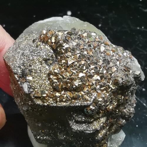 45.9gRare natural flower liquid and nonferrous pyrite symbiosis repair energy QUARTZ GEM home decoration collection ornaments