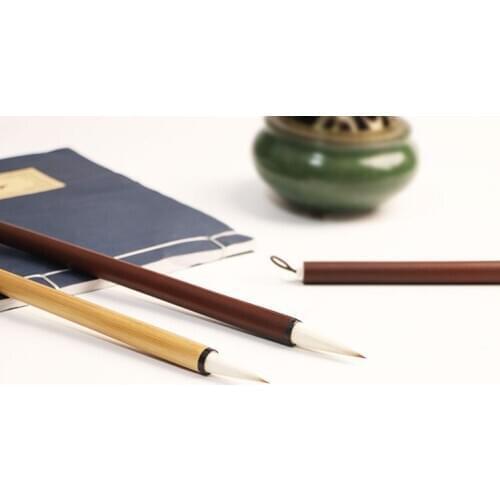 High-grade writing brush small and medium-sized antique bamboo pole calligraphy adult European Script Calligraphy Special