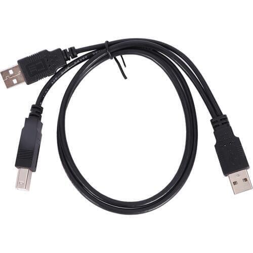 High Quality Dual USB 2.0 Male to Standard B Male Y Cable 80cm for Printer Scanner External Hard Disk Drive