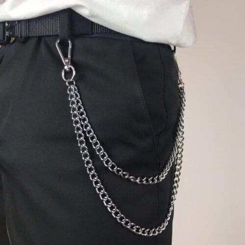 Punk Pant Chain Women Men Unisex Trousers Key Chain Hip-Hop Metal Waist Chains Belt For Pants Jeans Gothic Accessories Wholesale