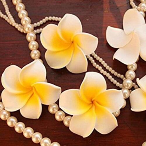 100pcs Frangipani Hawaii Flower Head Foam Decor for Wedding Craft Style Flowers Hawaii ennes