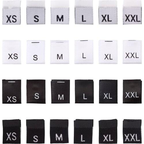 480pcs Cloth Labels Mix Clothing Size Label Woven Crafting Craft Cotton Label Fold Tags for Knitted Garment Sewing Accessories