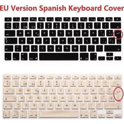 EU Euro Spanish Keyboard Cover 5PCS Version ES ESP For Macbook Air Pro Retina 13 15 Silicone Bluetooth Laptop Skin Protector