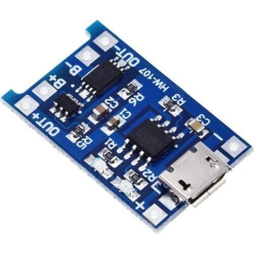 5pcs Micro USB 5V 1A 18650 TP4056 Lithium Battery Charger Module Charging Board With Protection Dual Functions 1A Li-ion