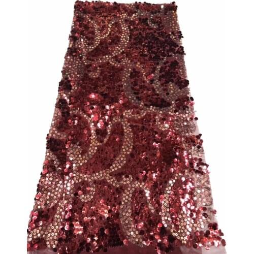 African Lace Fabric Sequin Embroidery 2021 High Quality Nigeria Lace Mesh Fabric French Bridal Lace Fabric R40071