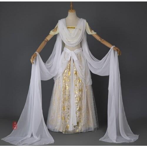 Bai Dunhuang Feitian Hanfu Chinese Elements Fairy Dance Performance Cosplay Costume Cosplay Halloween Carnival Fancy Party