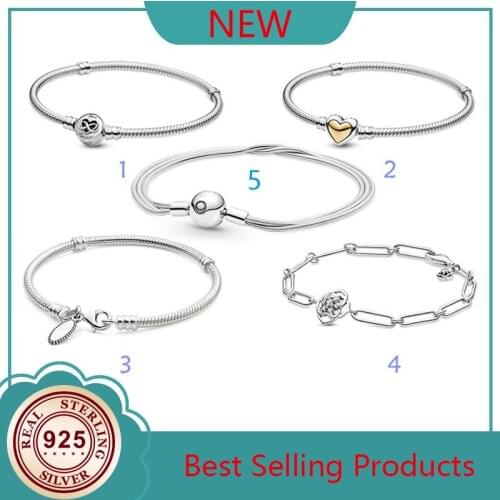 100% 925 Silver New Love Rose Petal Fashion PAN Bracelet Suitable For Original Womens Holiday Wedding Gift Diy Charm Jewelry