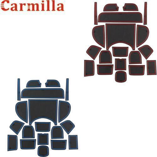 Carmilla 19 Pcs/Set Car Gate Slot Mats For Honda HR-V HRV 2014 - 2018 Interior Accessories Door Groove Mat Accessories