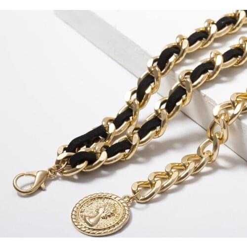 DoreenBeads Fashion Summer Beach Body Belly Chain For Women Accessories Gold Color Round Person Jewelry Charms 75cm long, 1 PC