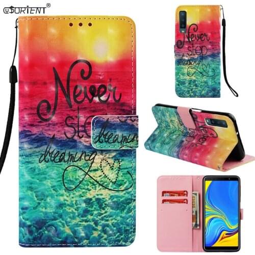 Flip Cover For Samsung Galaxy A7 2018 A750 Wallet Leather Case SM-A750FN/DS SM-A750X SM-A750F/DS 3D Painting Bumper Cases Funda