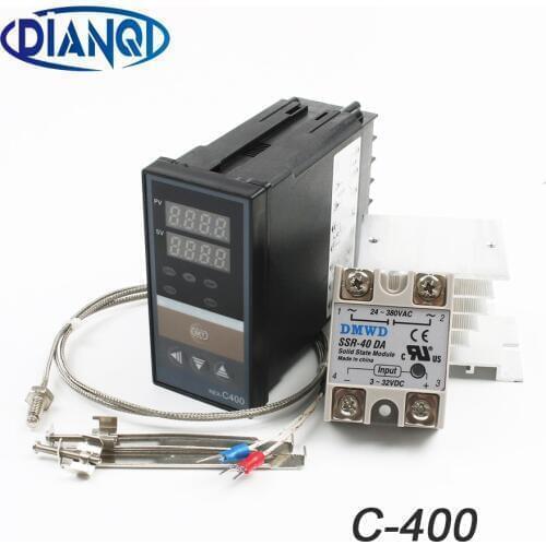 REX-C400 Digital thermostat PID Temperature Controller Ther mostat (SSR Output ) K thermocouple 40A SSR relay 110V~240V