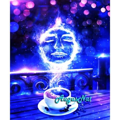 Coffee club diamond painting on canvas halloween wall art decor abstract rhinestone painting diamond dotz mosaic stickers craft