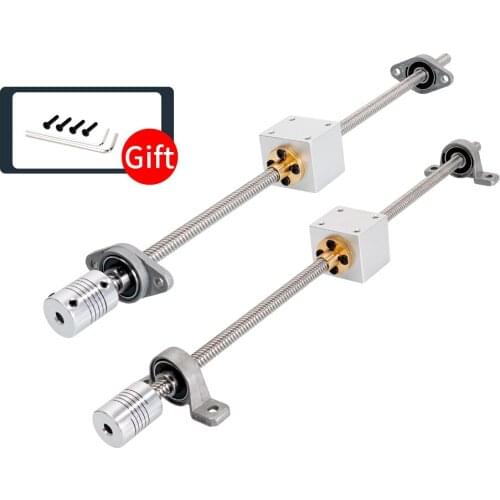 MEGA 3D Printer T8 Lead Screw Kit KP08/KFL Bracket Nuts Pitch 2mm Lead 8mm Lead 2mm Diameter 8mm Conversion Seat Aluminum Block