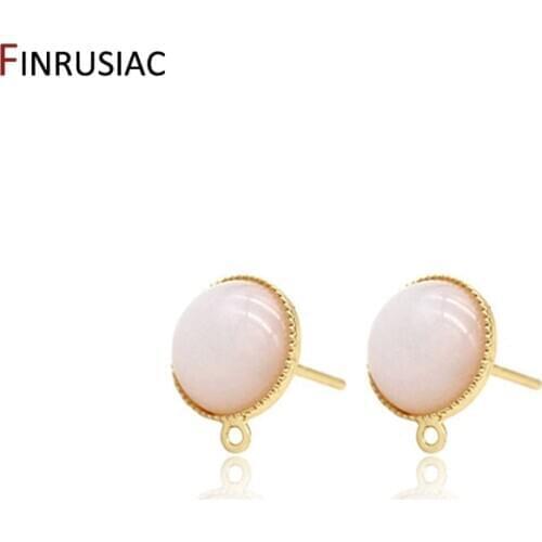 DIY Earring Making Components 2021 New Creative Pink Glass Opal Post Earrings Accessories Stud Earring Findings