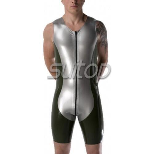 Suitop latex leotard for men
