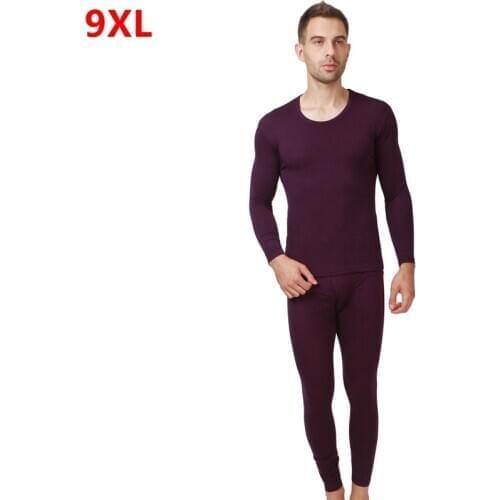 Mens autumn new thin section plus size 8XL 9XL underwear autumn clothes long pants suit big size Long Johns men underwear