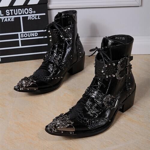 Genuine Leather Men Boots fashion Lace-Up outdoor Boots breathable Motorcycle Ankle Boots Men Shoes Casual Shoes Hombre Shoes