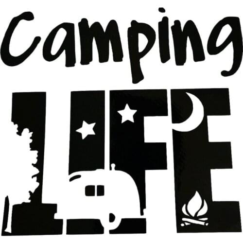 Hot Interesting Camping Life Car Sticker Motorcycle Decals Vinyl PVC 15cm*14cm Motorcycle Waterproof Bumper KK Decal