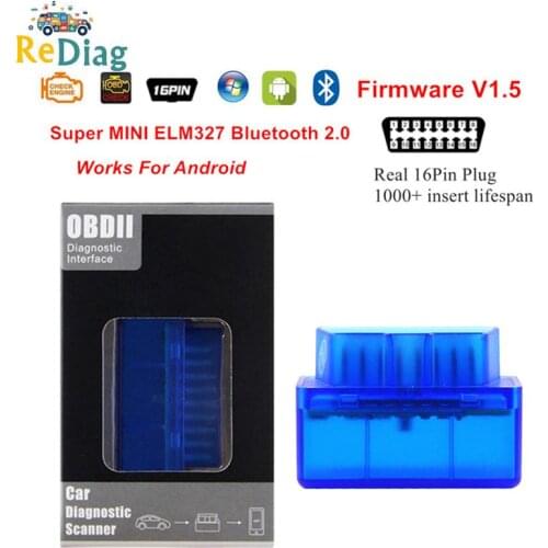 Newest ELM327 V1.5 OBD2 Scanner Bluetooth2.0 without PIC18F25K80 Chip for Android/Window Super MINI OBDII Code Reader