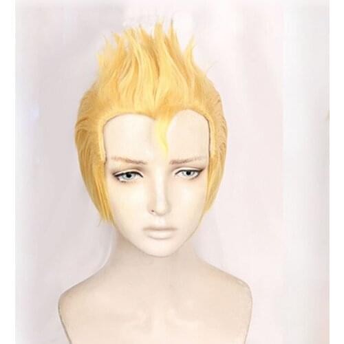 New Anime Tokyo Revengers Cosplay Wig Hanagaki Takemichi Shrot Golden Slick Back Heat Resistant Hair Wigs + Wig Cap