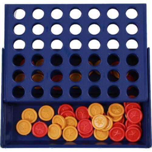 Educational Toy Chess Children Toys-Bingo Game Four Quadruple Chess Game Board Vertical Blue Vertical Connect Board Checkers Toy