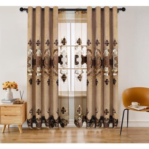 ELKCA European Luxury Curtains for Living Room Sheer Elegant Room Curtains for Window Treatments Home Decoration Modern Tulle