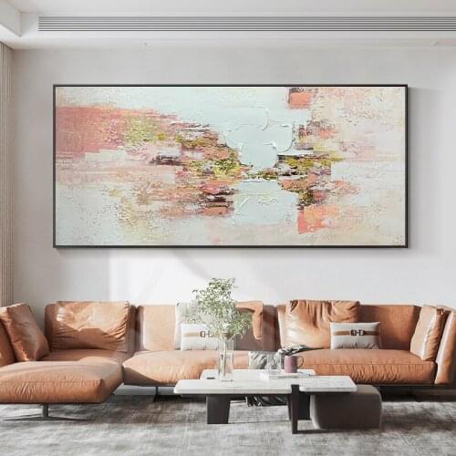 Hand Drawn American Style Canvas Oil Pinting Glitter Home Abstract Decorative Art Gifts