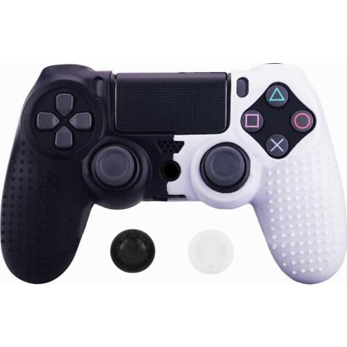 ZOMTOP Silicone Cover Skin for Dualshock 4 PS4 Pro Slim Controller Case and Thumb Grips Caps for PlayStation 4 Game Accessories