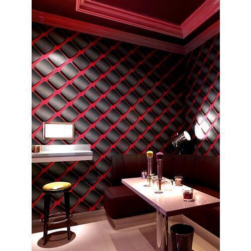 Modern Geometric Lattic 3D Wall Papers Vinyl PVC Lattice Wallpaper Roll 3D for KTV Room Shops Background Mural Papel Pintado