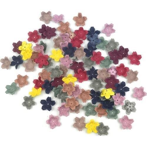 200Pcs Microfiber Stereoscopic Flowers Headwear Accessoriesr Ornaments Materials DIY Craft Supplie Clothing Garment Decoration