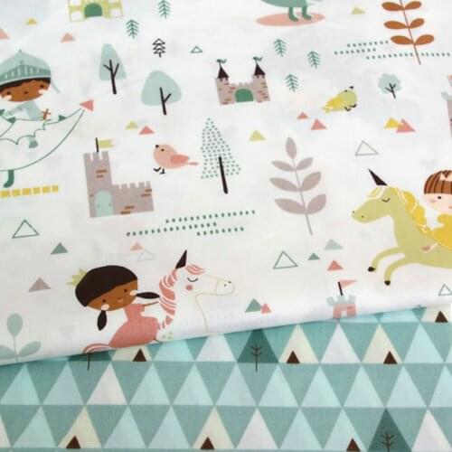 Buulqo Girl Cotton Fabric Kids Cotton Patchwork Cloth DIY Sewing Quilting Fat Quarters Material For Baby&Child