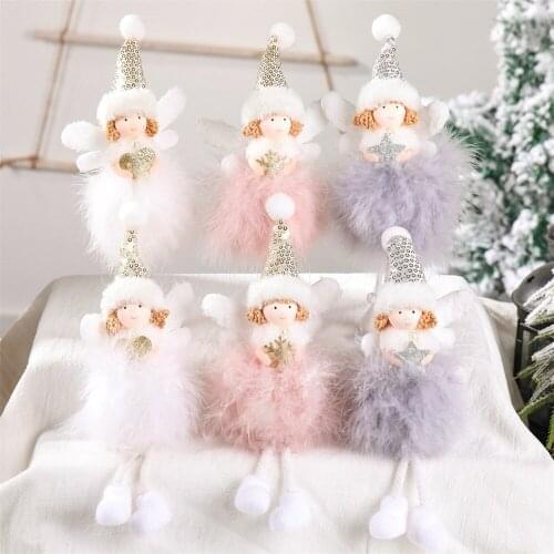 Feather Angel Ornaments Christmas Party Decorations Creative Christmas Tree Pendant Gifts For Children