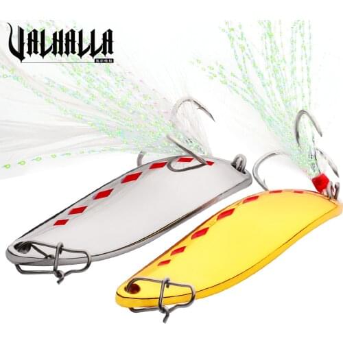2019 Top Comdaba New 1PC Hard Spoon Bait Fishing Lure With Hooks Gold Silver Metal Fishing Bait In PVC Box With Feather Hook