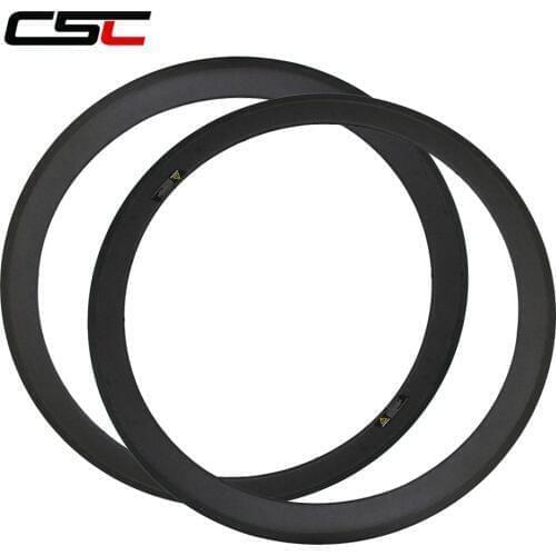 CSC 700C 25mm width U shape bicycle road carbon rims 50mm tubular carbon road rims