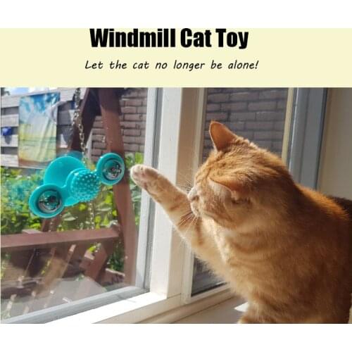 Windmill cat toy Turntable Teasing Interactive cat toys interactive with Catnip Cat Scratching Tickle Pet ball toys Cat Supplies
