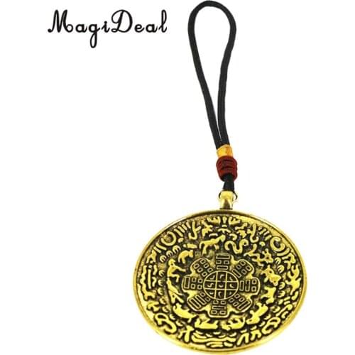 5.5'' Vintage Tibetan Buddhism eight-diagram-shaped appetizer Amulet Pendant Home Decorative
