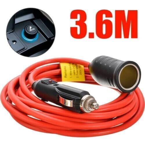 High Quality Heavy Duty 12 V 24 V Cigarette Lighter Extension Cable Plug With 10A Fuse 3.6M Fuse