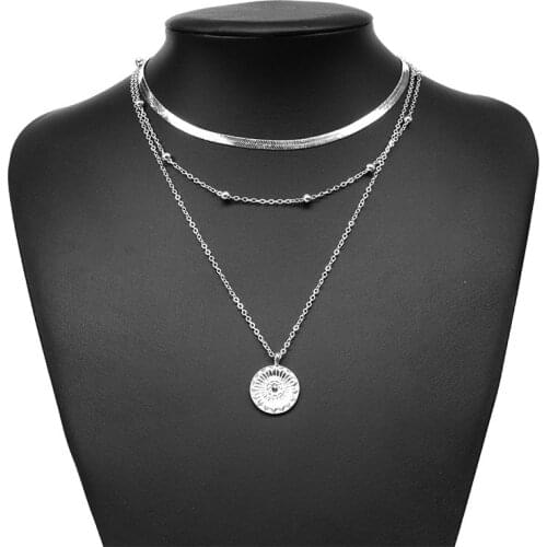 2021 Fashion Summer New Style Lotus Necklaces Jewelry Girl Bohemia Alloy Necklace Multilayer Chain For Women Jewelry Gift