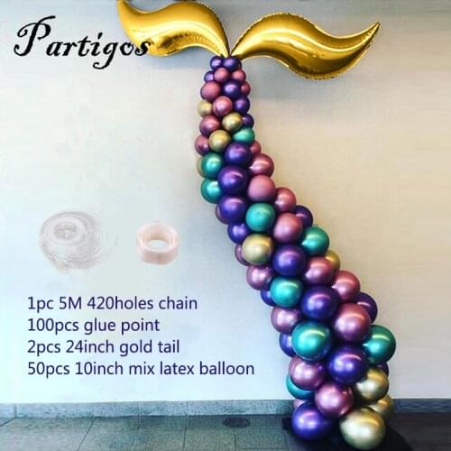 1set DIY Mermaid Tail Balloon Garland Latex Balloons Arch Globos Mermaid Party Wedding Baby Shower Girl Birthday Decoration