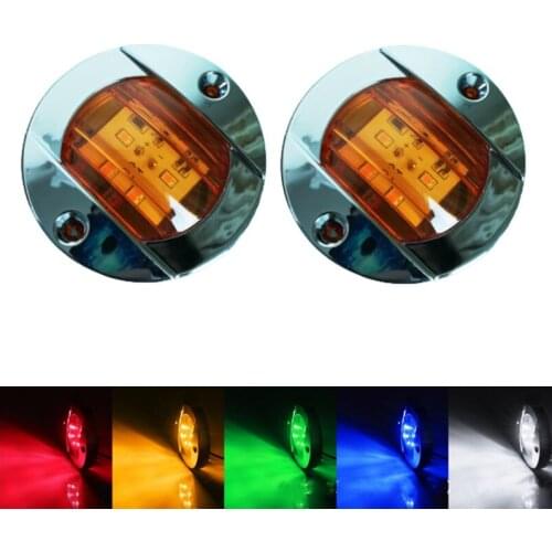 2Pcs 12V Truck Lights LED Side Marker Turn Signal Trailer Tractor Bus Pickup Rear Lamp Boat Light Red White Amber Blue Green