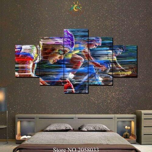 3-4-5 Pieces Abstract Riding Bikes Modern Wall Art Canvas Printed Painting HD Prints Modular Poster Wall Pictures for Home Decor