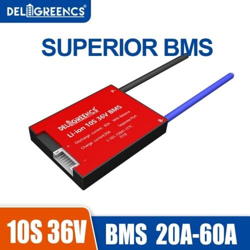 NCM Battery Protect 10S BMS 20A 30A 40A 50A 60A 36V PCM PCB for 3.7V With Balance Battery Pack 18650 NMC E-bicycle Scooter NTC