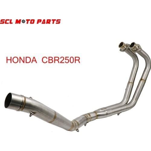 ALconstar-Racing Motorcycle Stainless Steel Exhaust System Mid Tube Link Connect Pipe For Honda CBR250R 2018-2019