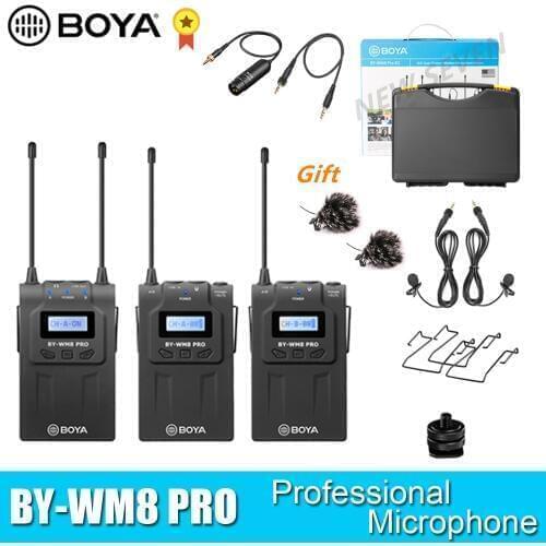 BOYA BY-WM8 Pro K1/K2 Mic Condenser Wireless Mic Microphone System Audio Video Recorder Receiver for Canon Nikon Sony Camera