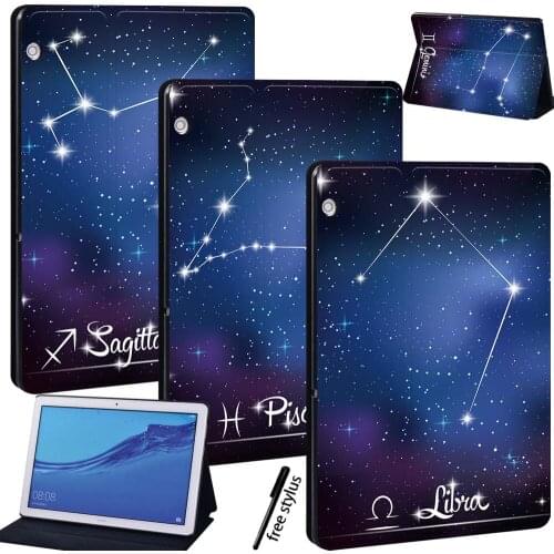 Leather Stand Tablet Cover Case for Huawei MediaPad T3 8.0/T3 10 9.6 Inch/T5 10 10.1 Inch Slim Shockproof Protective Shell