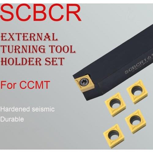 1PC SCBCR1616H09 External Turning Tool Holder Lathe Boring Bar Cutting Accessories 10PCS CCMT09 Carbide Inserts