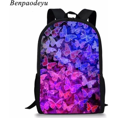 Children backpacks 3Pcs Set school backpack shoulder bags pencil bags set butterfly print school bag for boys girls kids bookbag