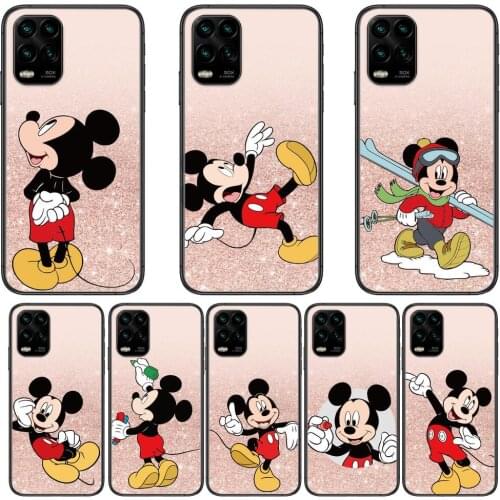 Disney Mouse Pink Mickey cartoon Phone Case For XiaoMi Redmi Note 10 9S 8 7 6 5 A Pro T Y1 Anime Black Cover Silicone Back Pre