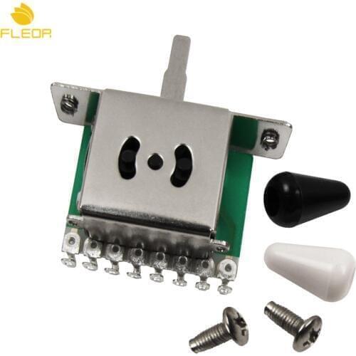 FLEOR 5 Way Switch Guitar Pickup Selector Switch Black/White Tip for Electric Guitar Parts & Accessories