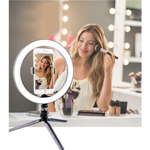 Photo Studio Phone Video LED Beauty Ring Light With stand Photography Dimmable Ring Lamp Desktop Live Flash Bracket Ring Light